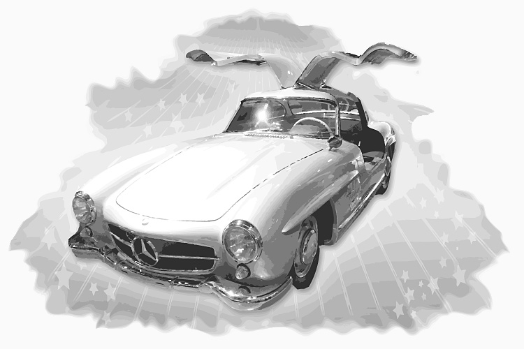 Zeitloses Automobildesign beim Mercedes-Benz 300 SL (1952)